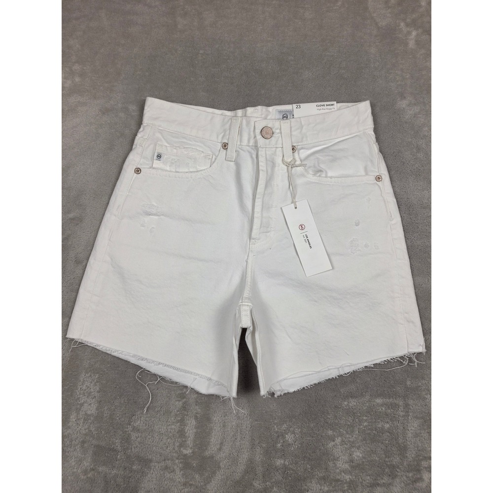 AG Adriano Goldschmied Clove Shorts Womens 23 White High-Rise Baggy Fit Cutoff